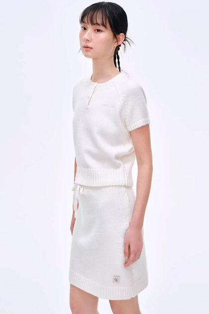 Heartbeat Dialogue Knit Skirt Set-Up