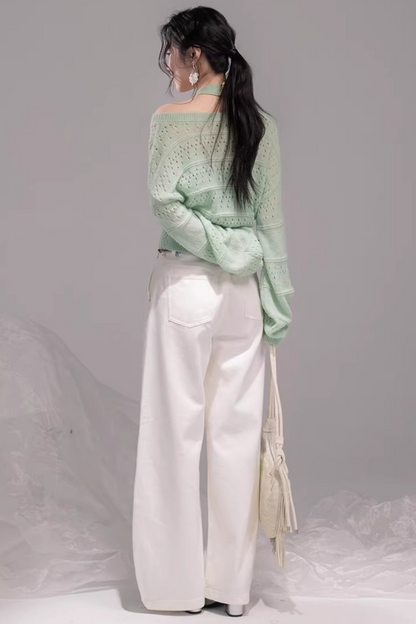 Stone White Lyocell Jeans Set