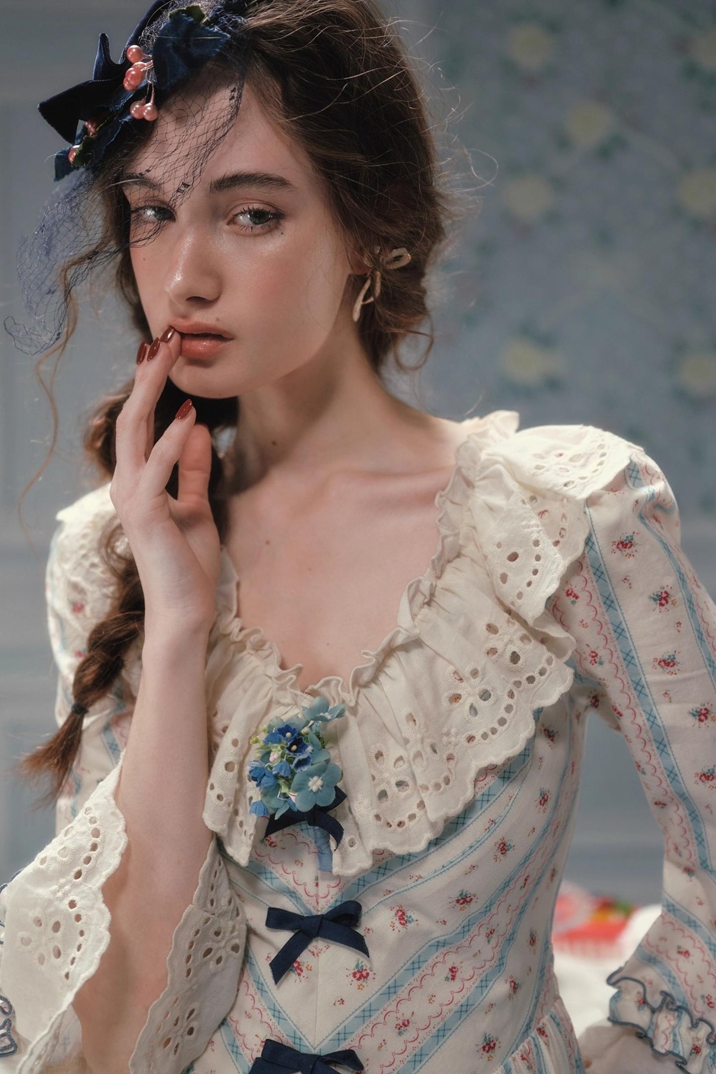 Versailles French Rustic Striped Dress