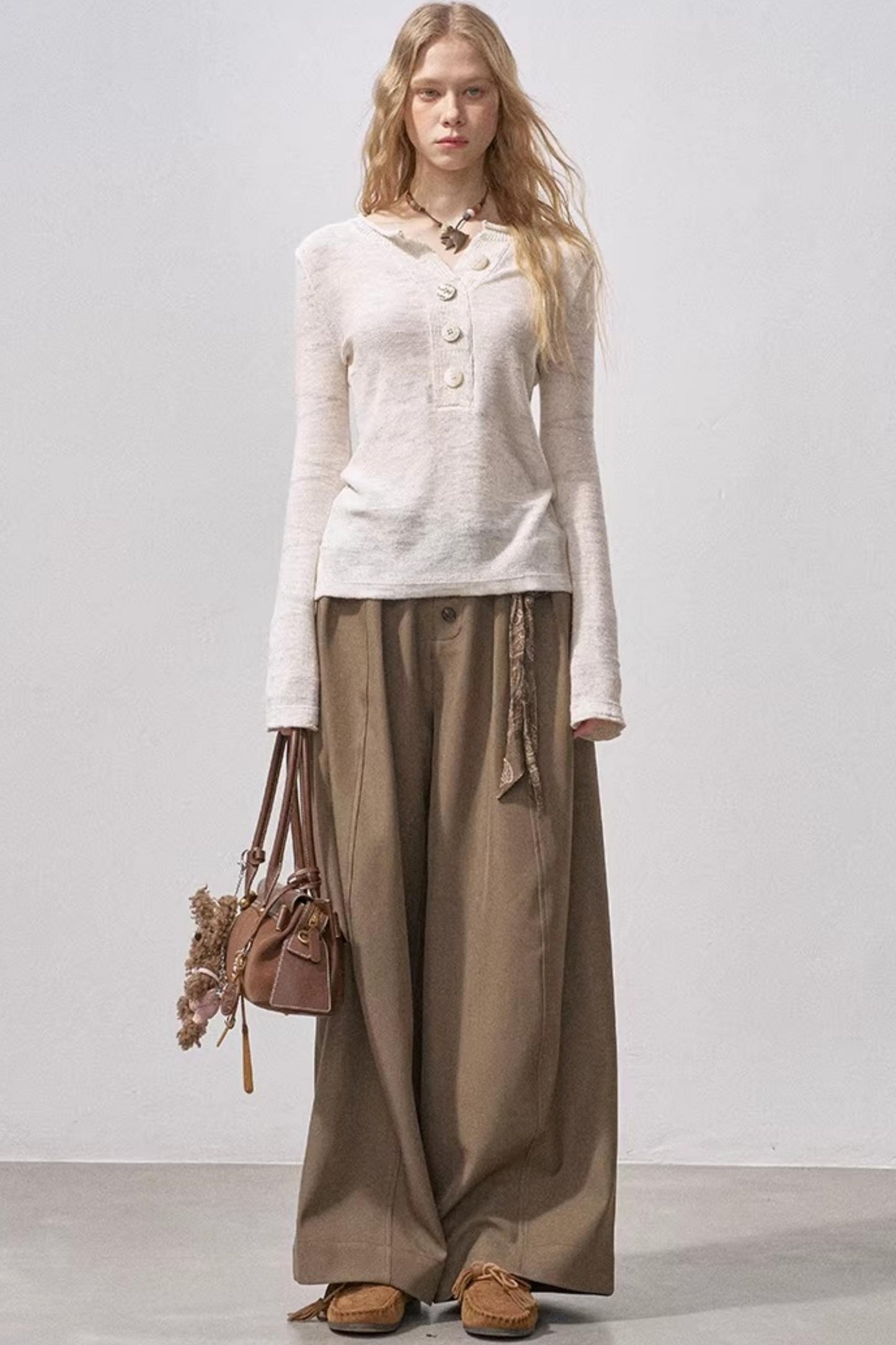 Henry Collar Sequin Knit Sweater