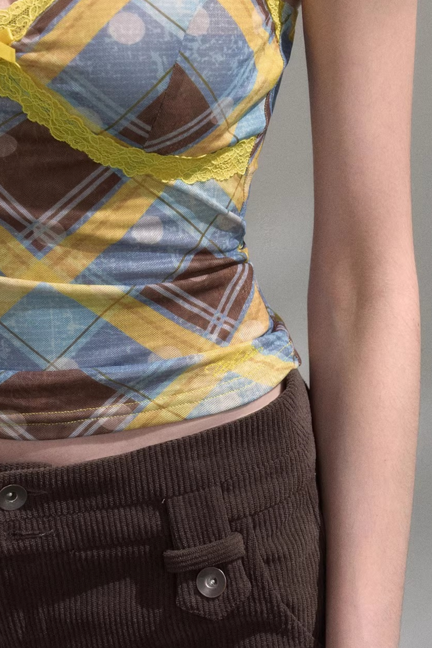 Retro Plaid Camisole Top