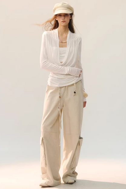 Distressed Washed Cargo Pants