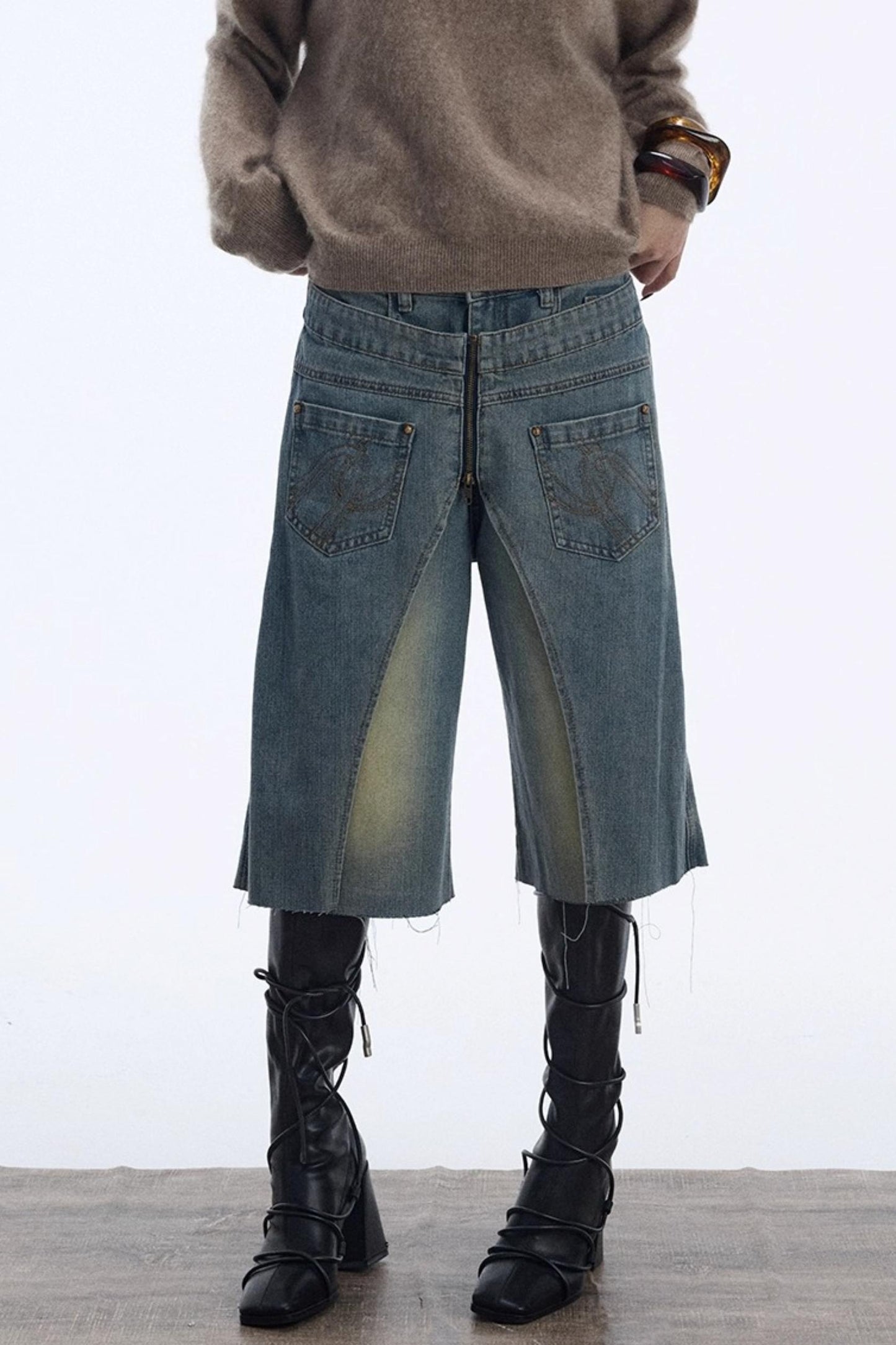 Distressed Denim Shorts