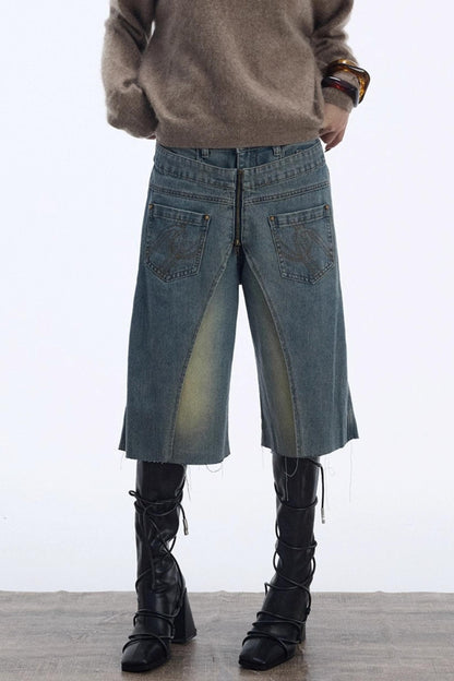 Distressed Denim Shorts