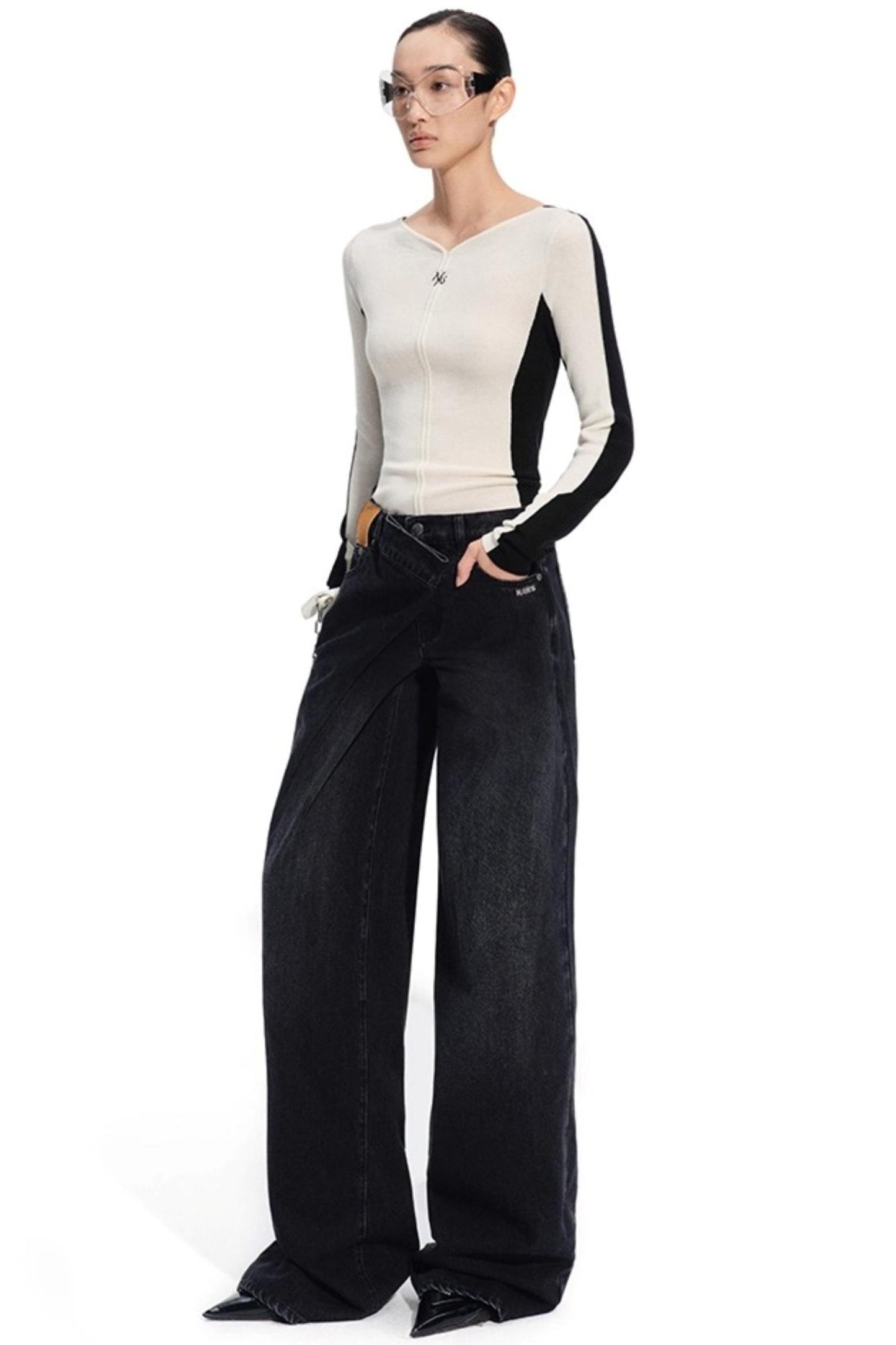 Cashmere V-Neck Contrast Cardigan