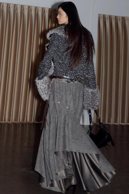 City Hunter Leopard Print Short Coat