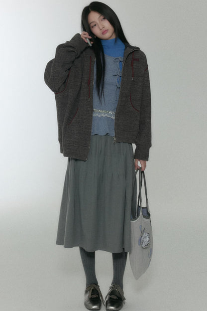 Vintage Pleated Peplum Skirt