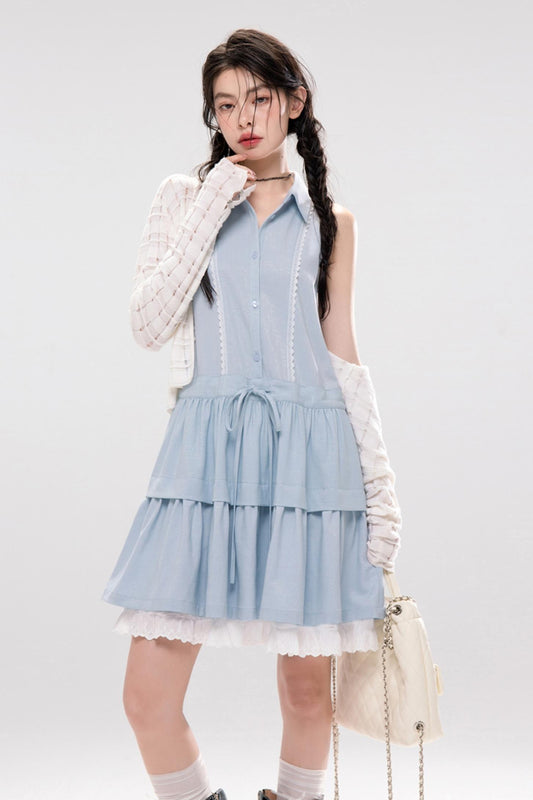 Ice Blue A-Line Dress