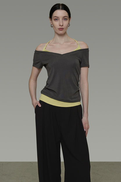 Dark Grey V-Neck Tee