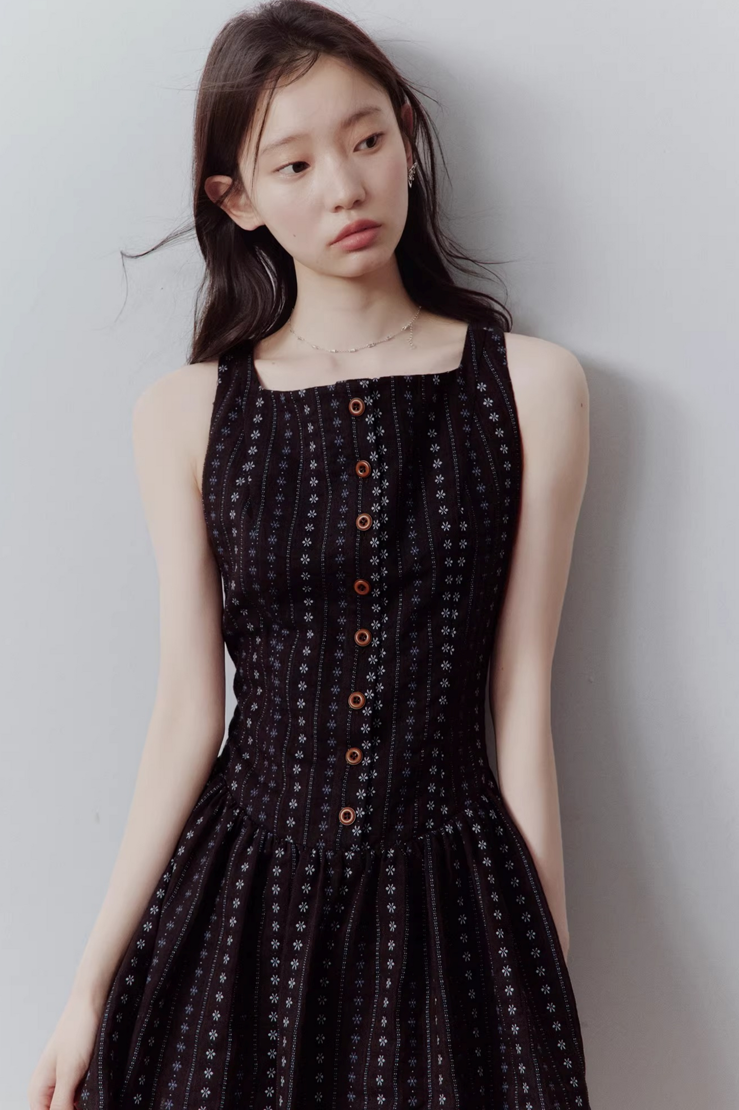 Retro Floral Jacquard Dress