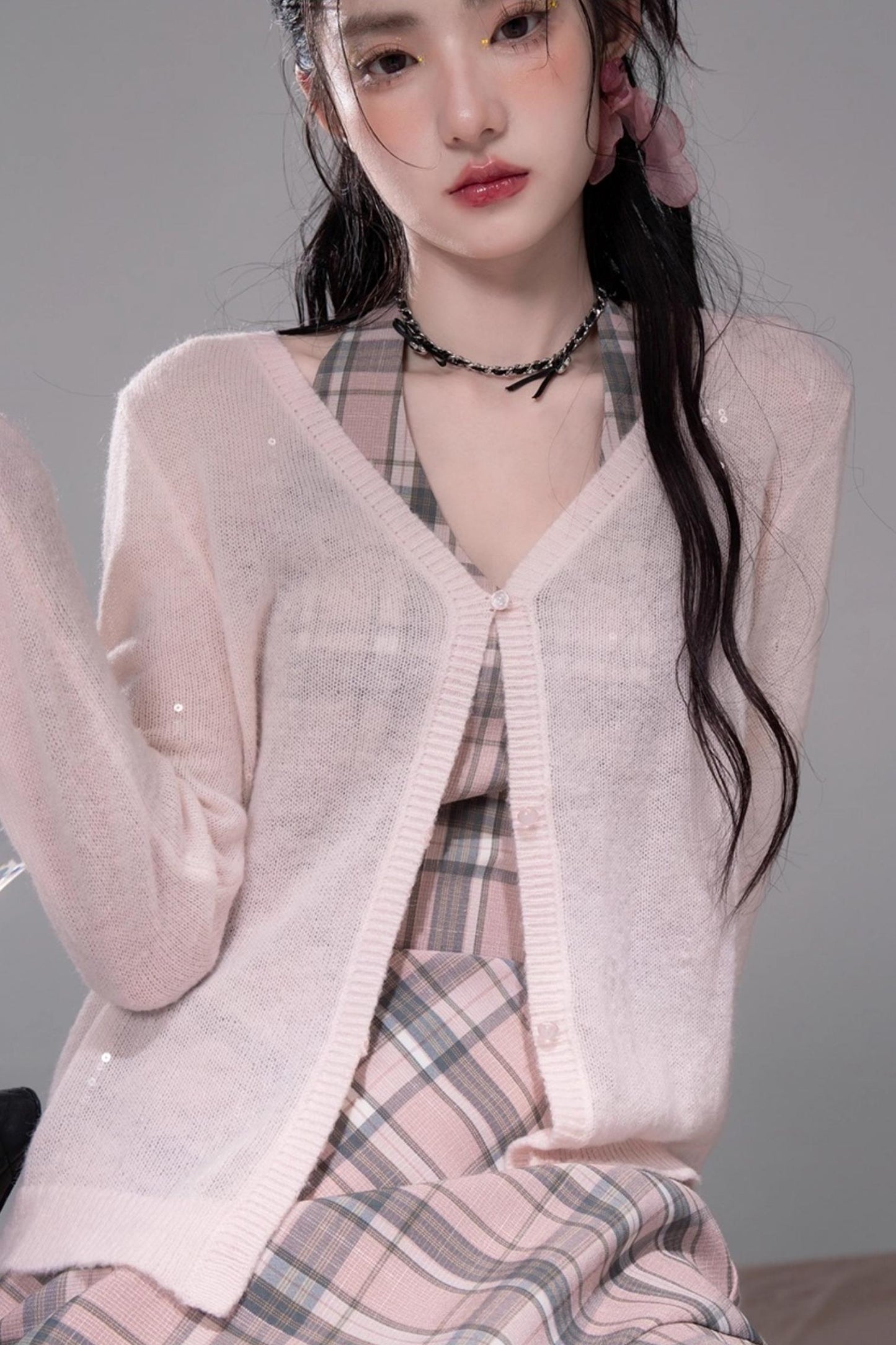 Gentle Cherry Pink Bias Skirt Dress