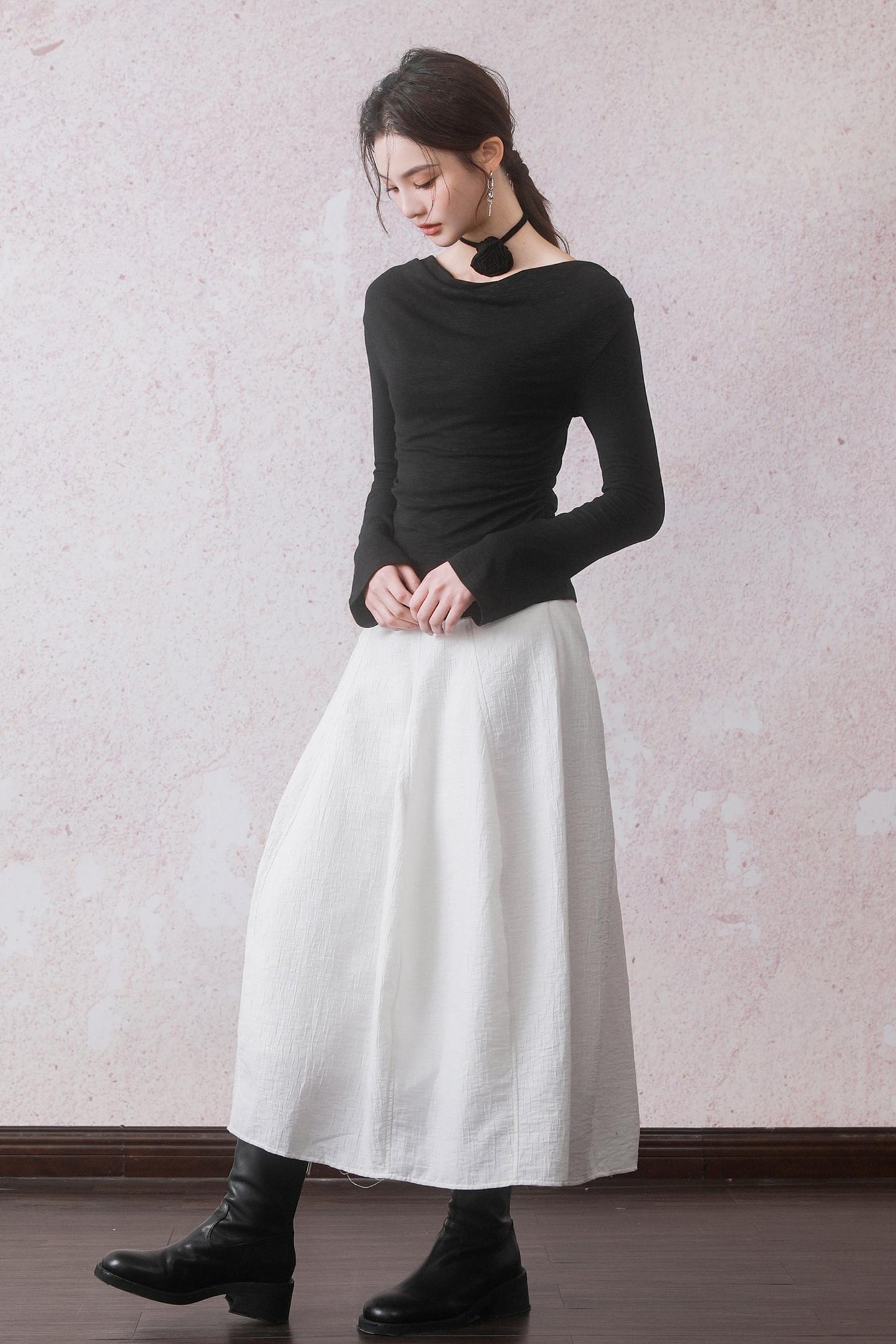 White Irregular Bulb Skirt