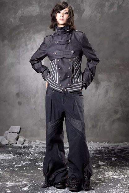 Retro-Denimhose mit weitem Bein