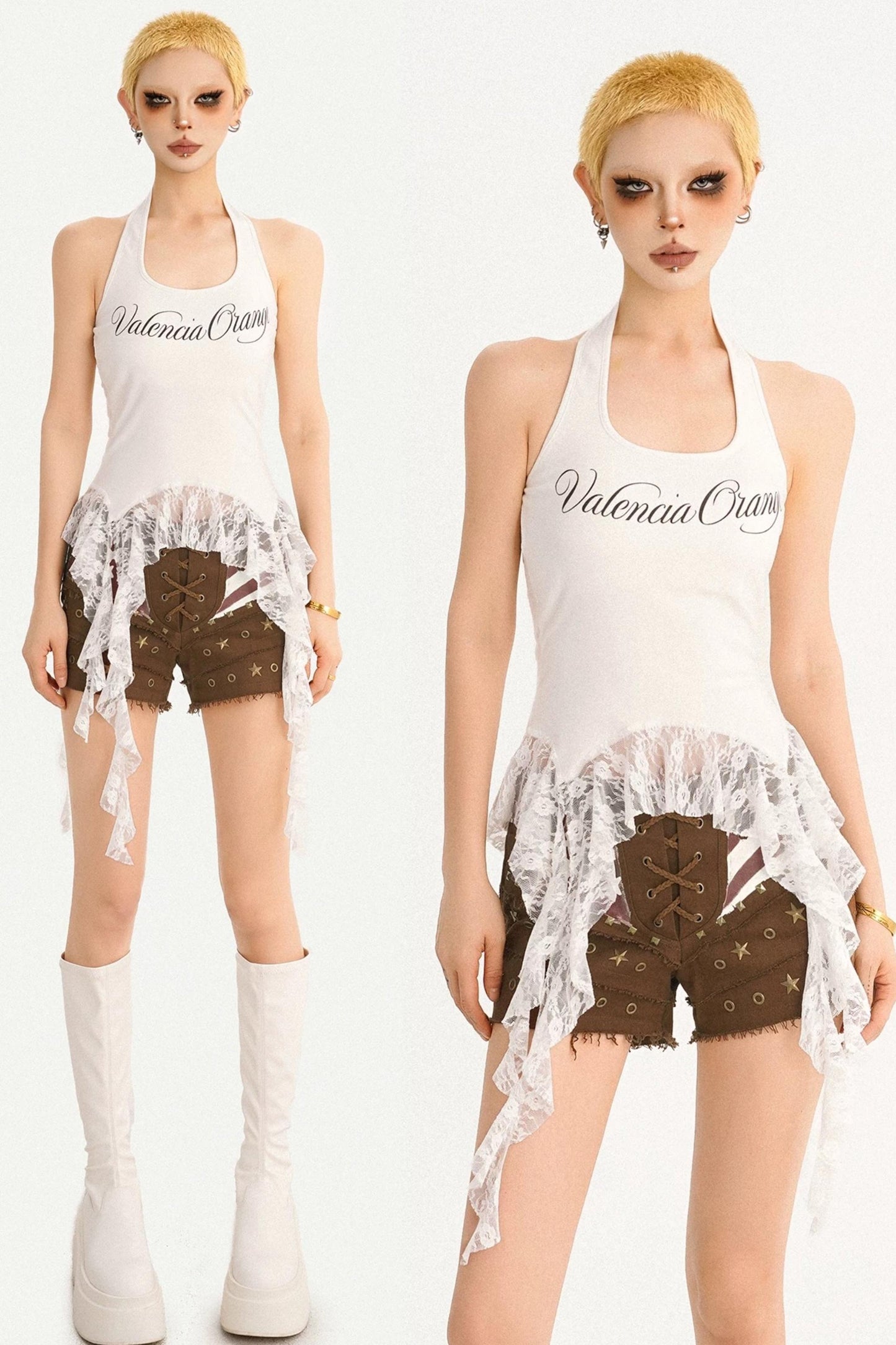 Letter Print Halter Top