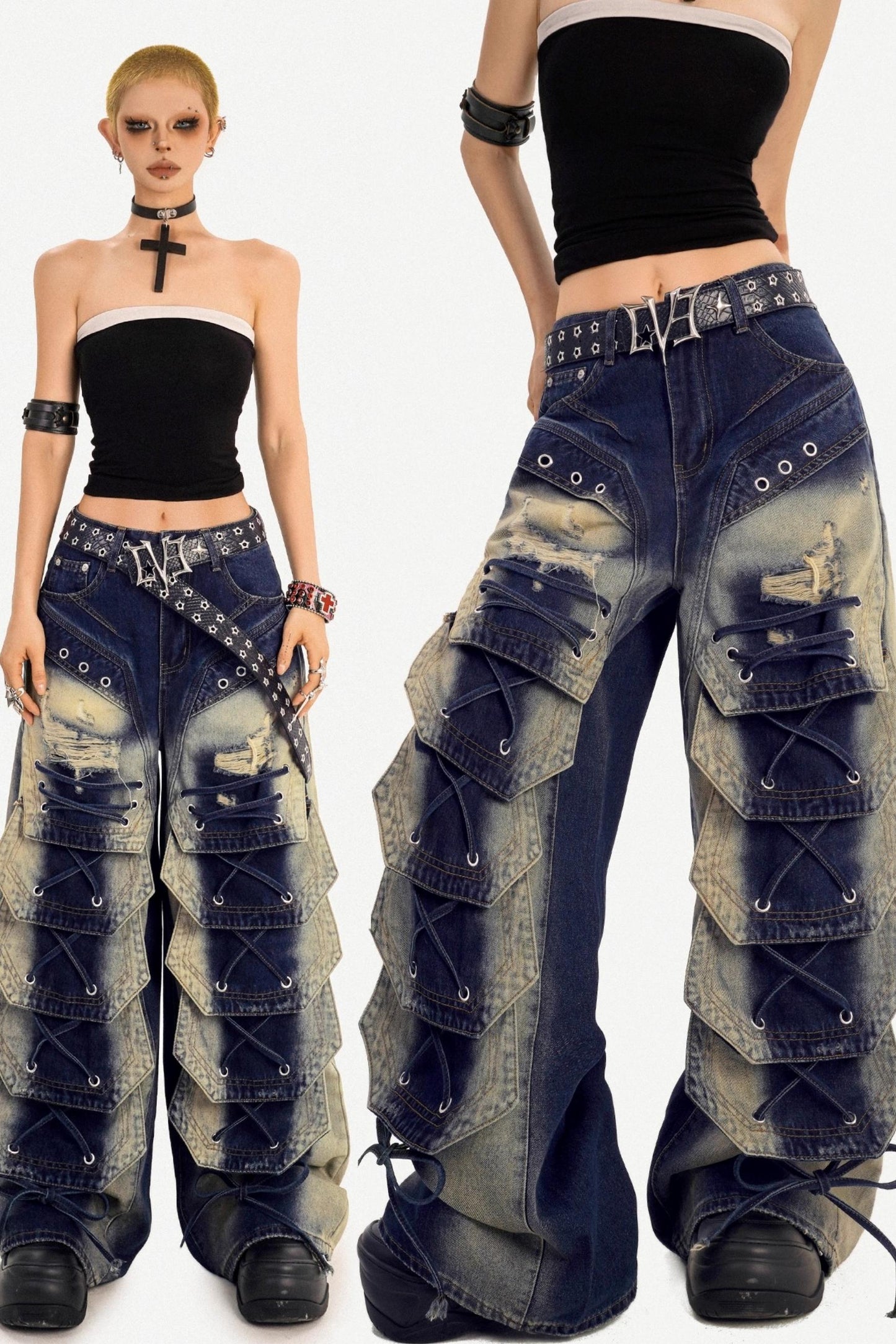 Vintage Washed Denim Pants