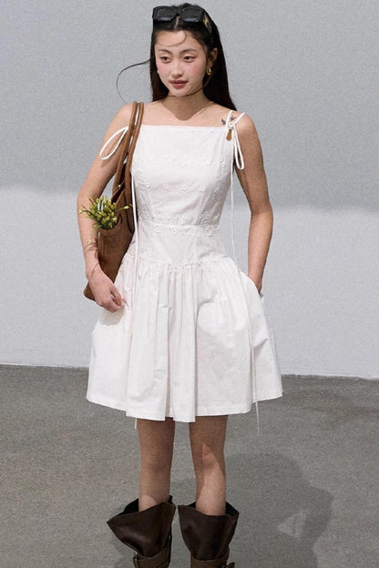 Three-Dimensional Embroidered Sleeveless Dress