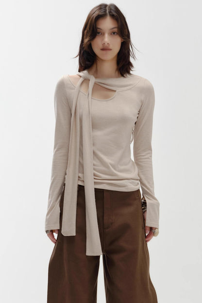 Retro Asymmetrical Knitted Top