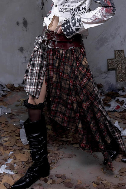 Vintage Punk Plaid Skirt