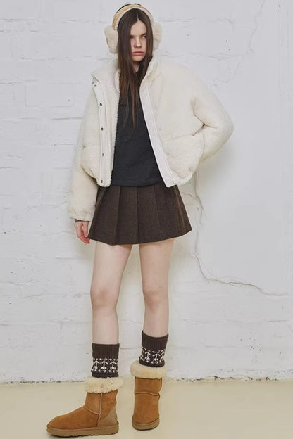 White Faux Shearling Jacket