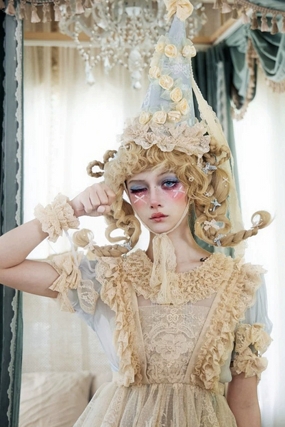 Chapeau crème vintage rococo