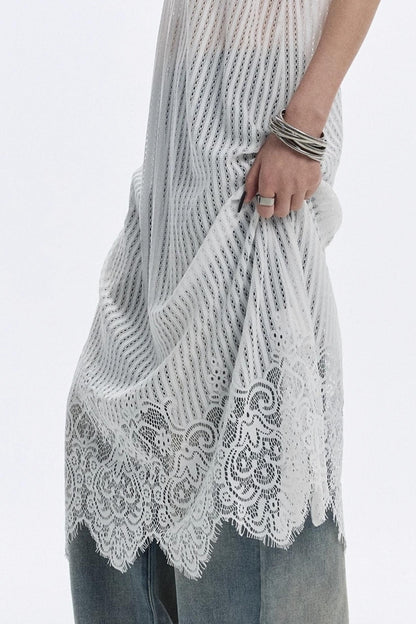 Lace Hem Layered Dress