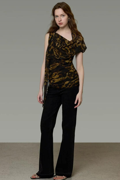 Leopard Off-Shoulder Blouse