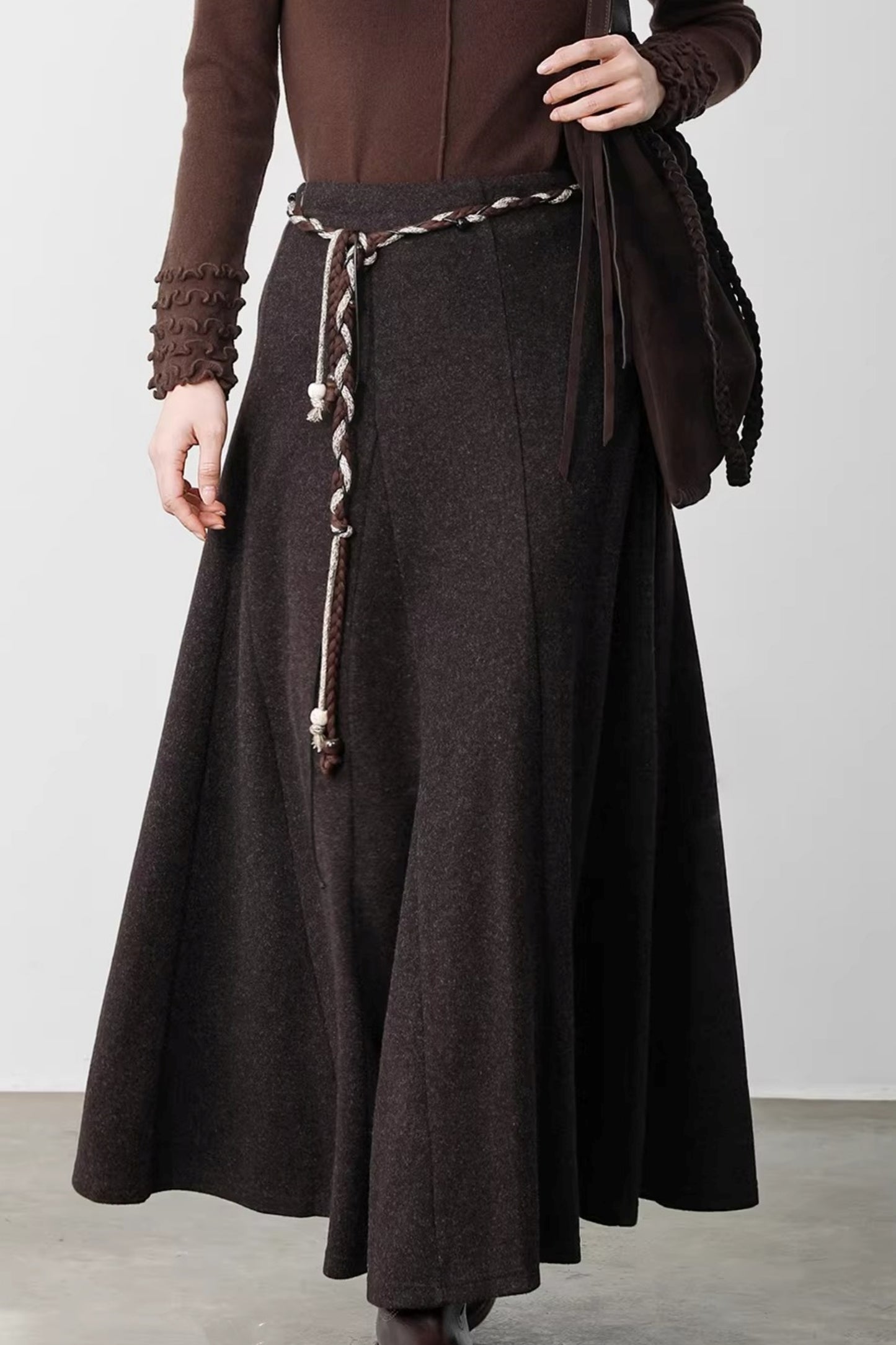 Warm Brown Braided Skirt