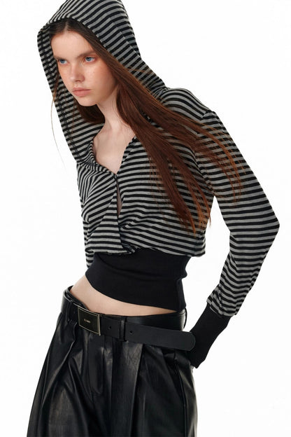 Slim Wool Striped Long Sleeve T-Shirt
