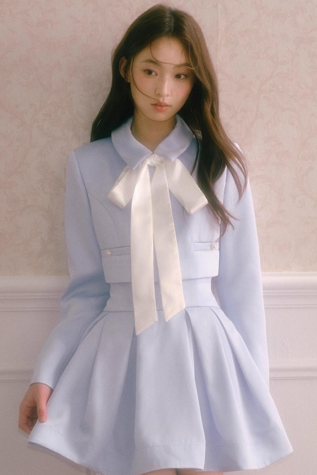 Korean Style Lace-Up Puffy Skirt Set-Up