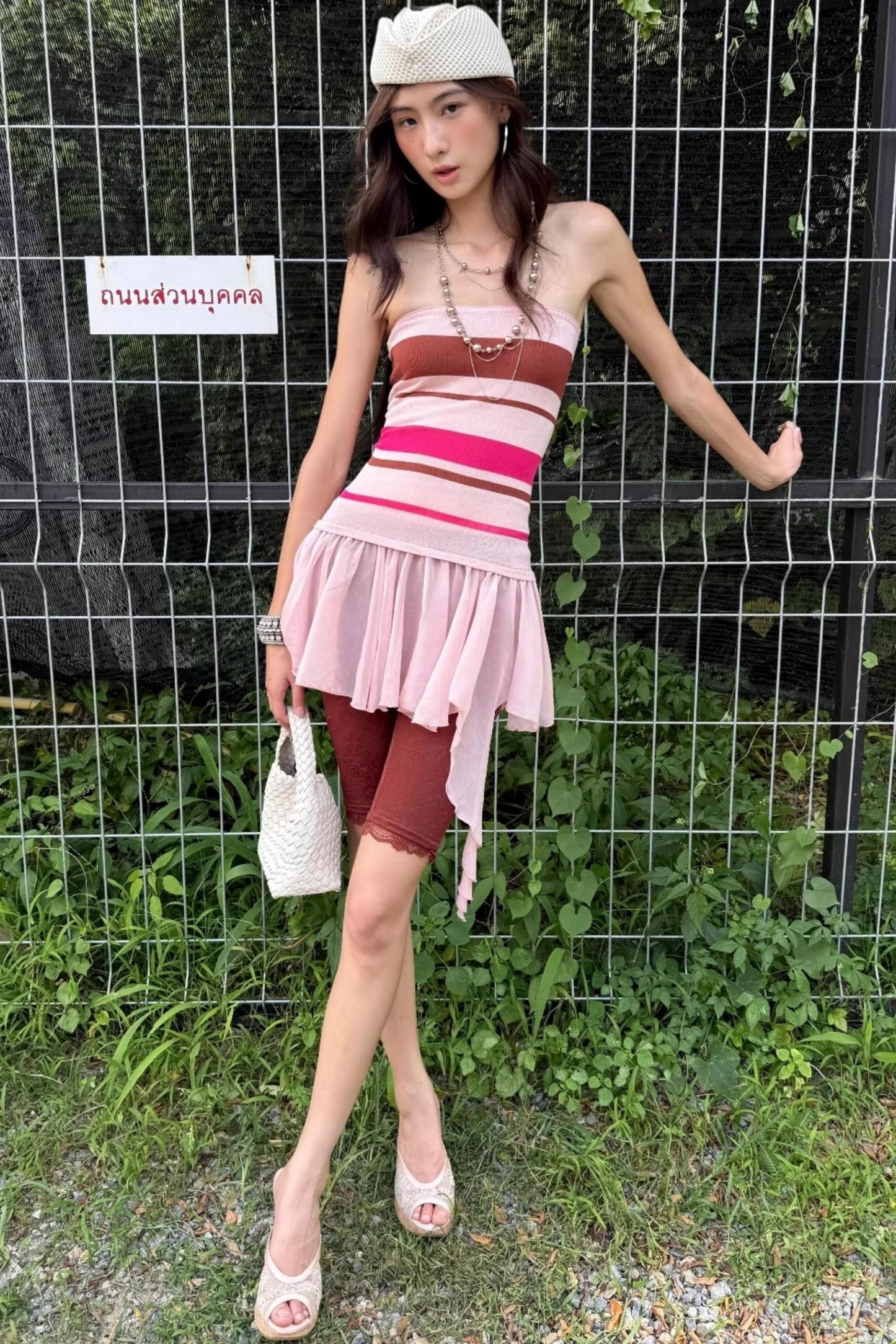 Slim Fit Striped Dress Set-Up