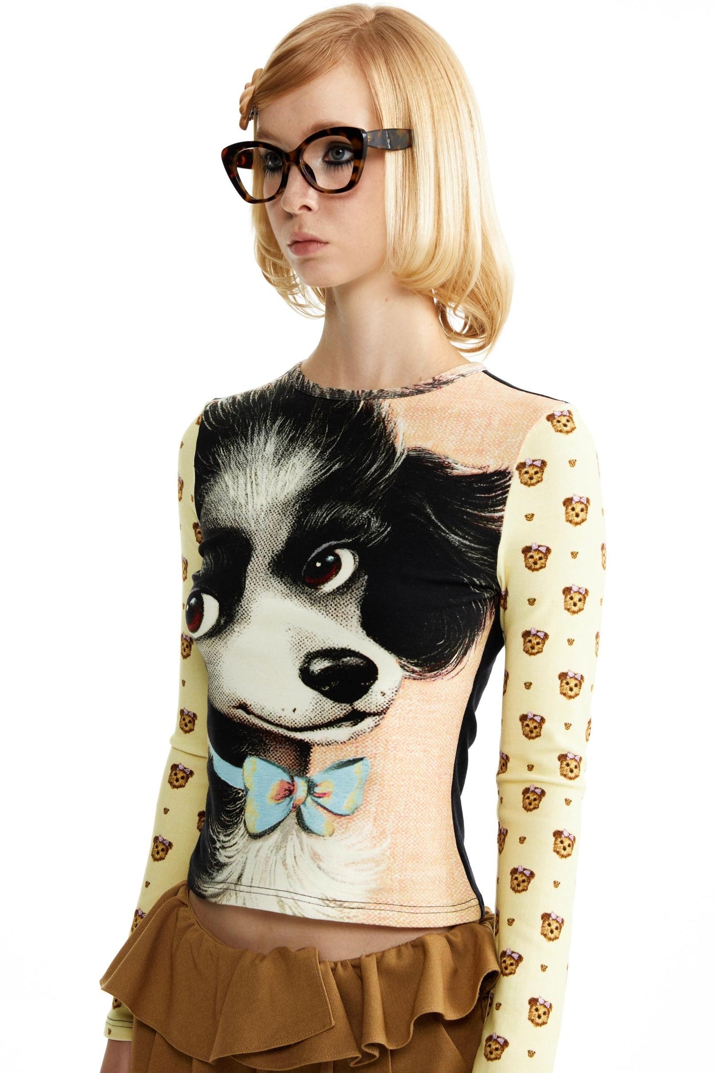 Cotton Puppy Print Base Top