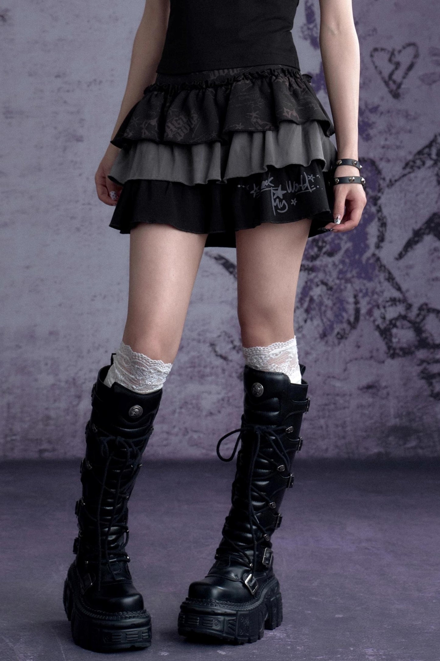 Black Graffiti Skirt