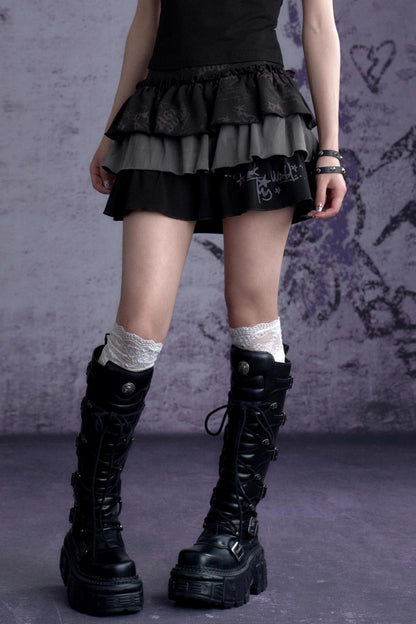 Black Graffiti Skirt