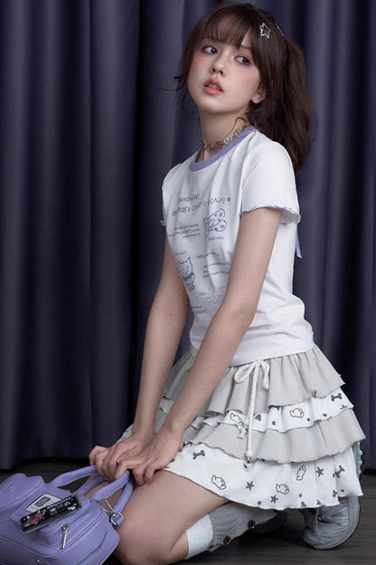 Chic Gray & White Skirt