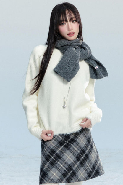 Fringed Raw Edge Knit Top