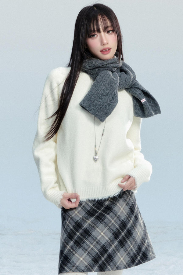 Fringed Raw Edge Knit Top