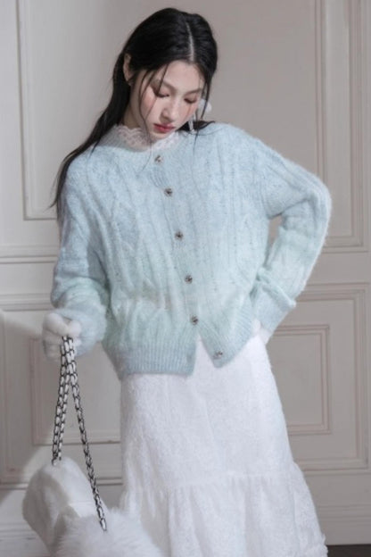 Gradient Alpaca Wool Cardigan