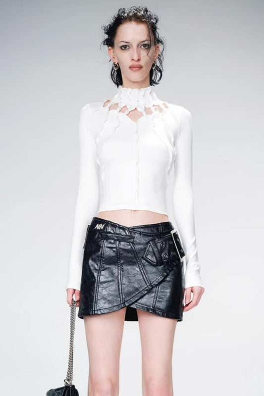 Sheer Beaded Design T-Shirt