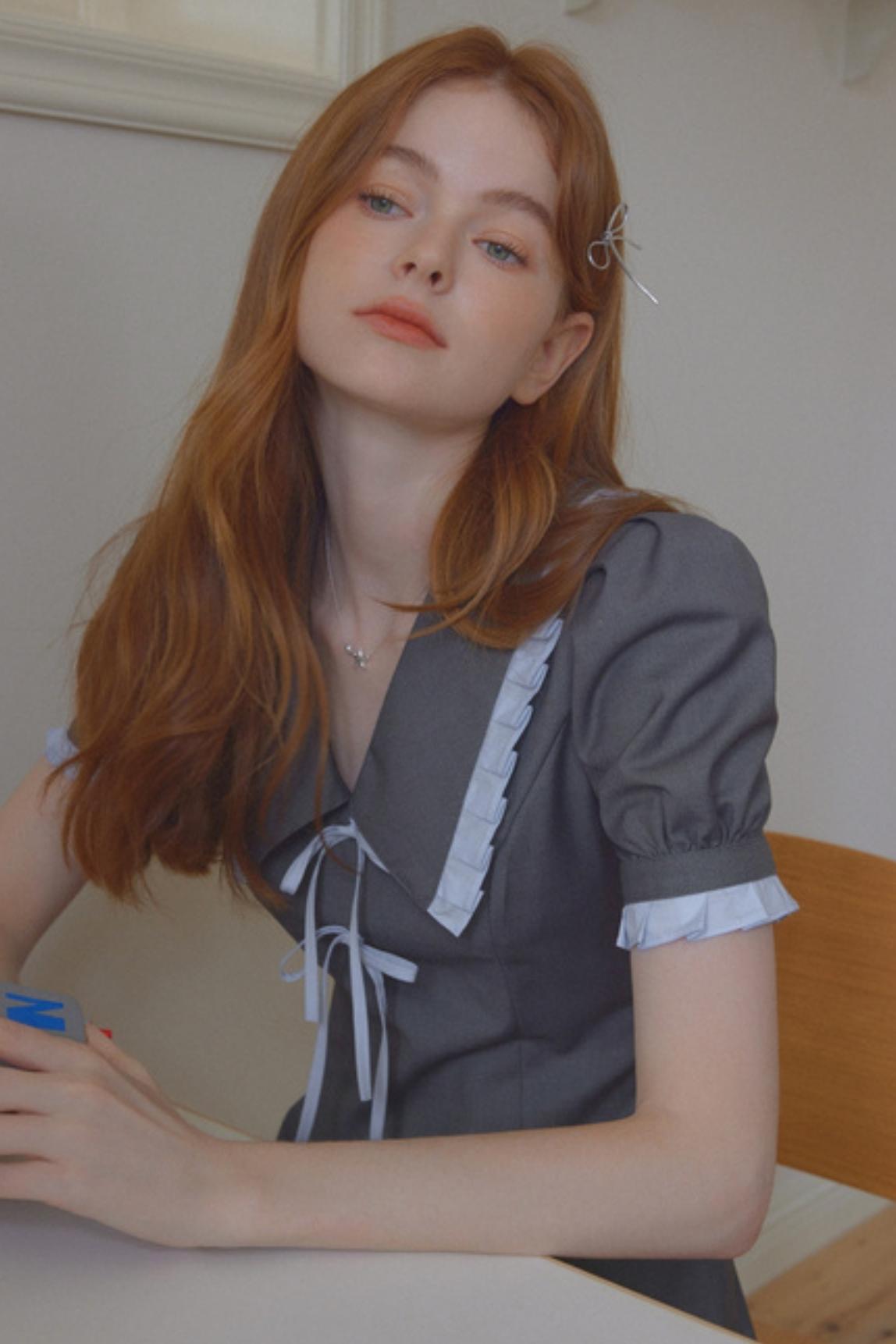 Vintage Ruffle Bow Dress