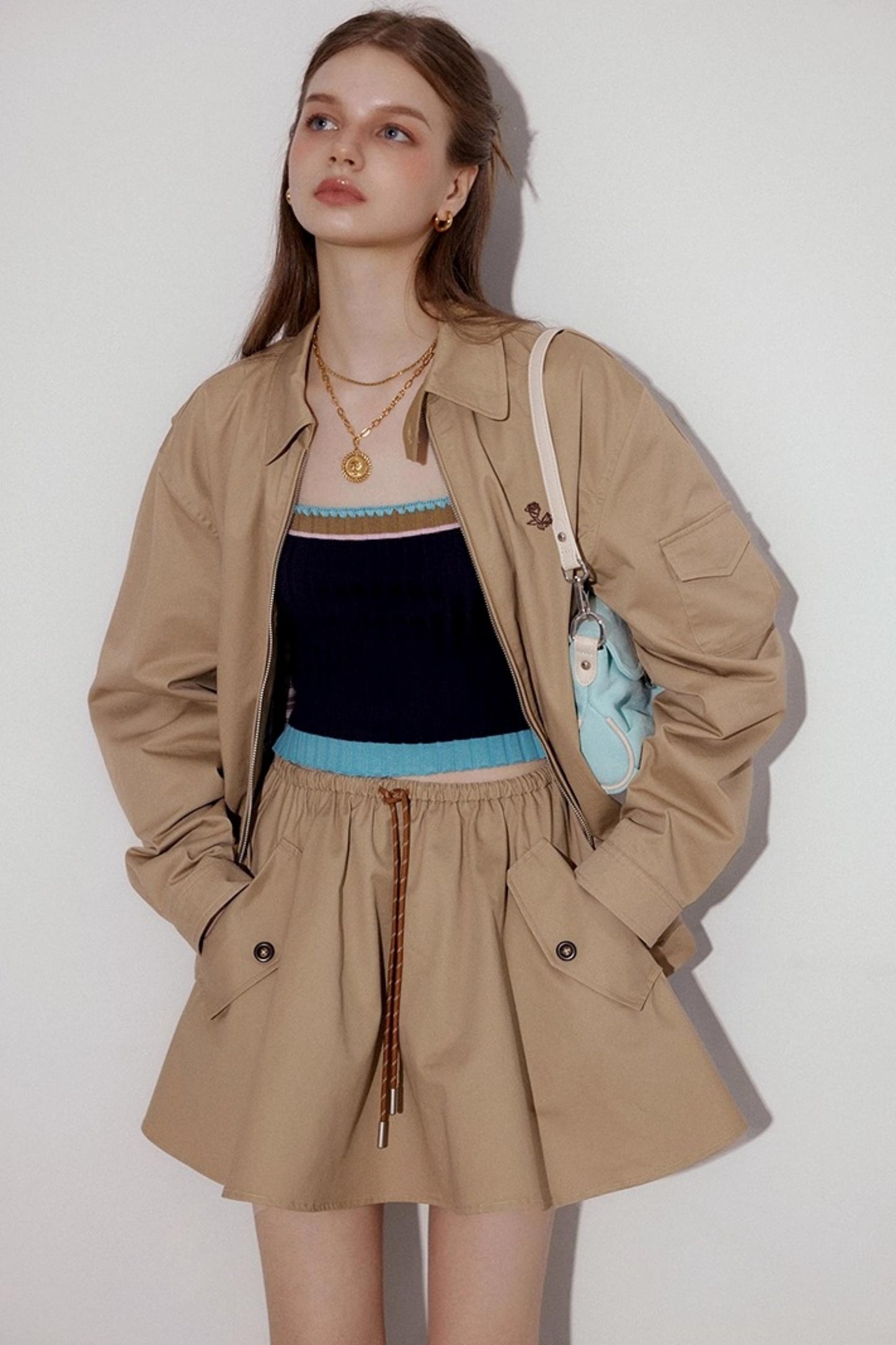 Drawstring A-line Aargo Skirt