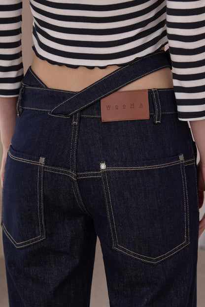 Summer Chic Cross-Waist Jeans
