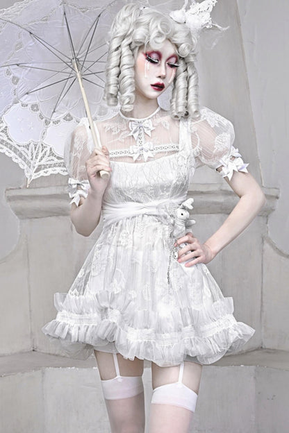 Sleeping Alice Gothic Chiffon Dress Set-Up