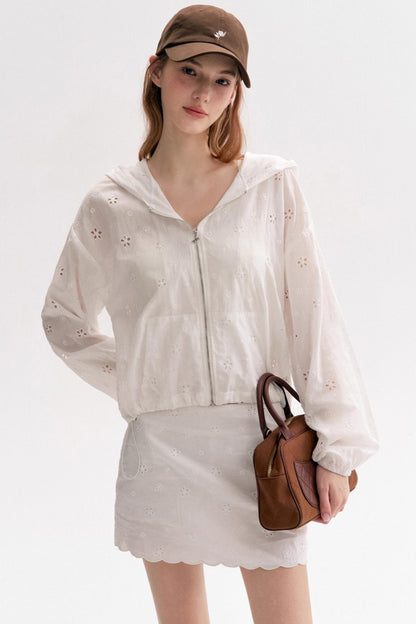 Cotton Lace Cropped Coat