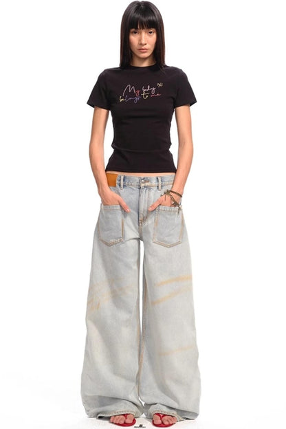Reversed Wide-Leg Cargo Pants