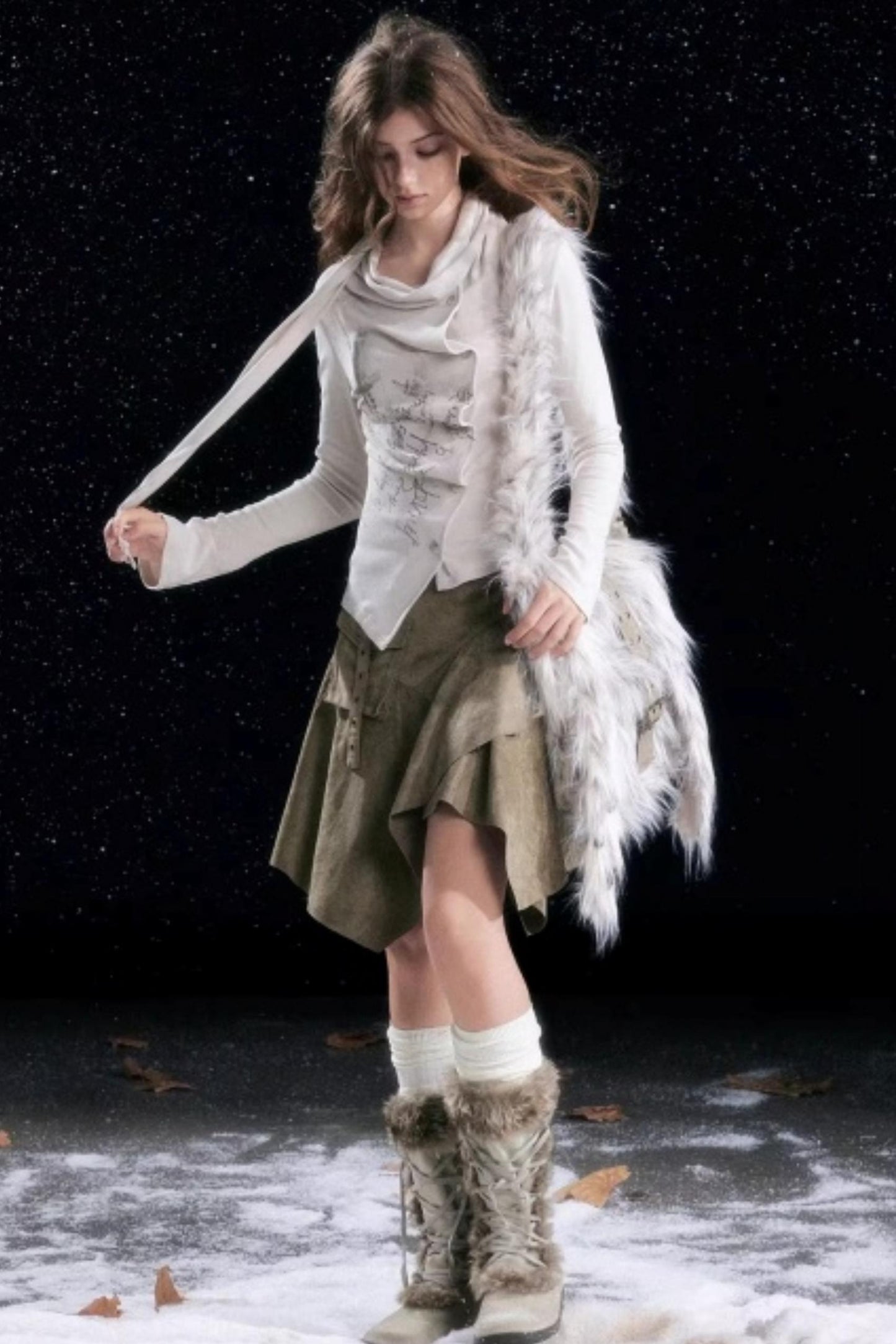 Punk Rabbit Ear Furry Bag