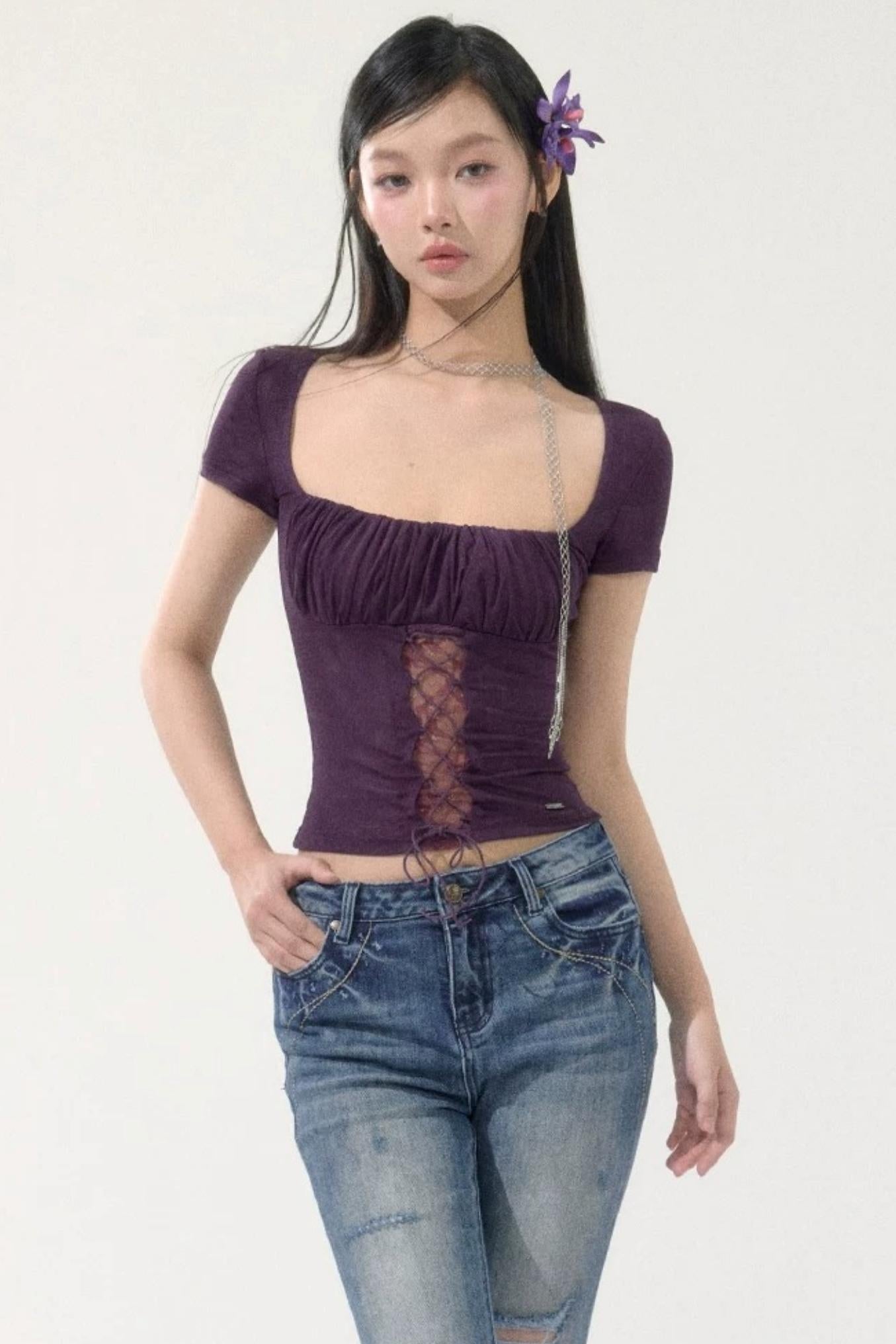 Sweet Retro Mesh Top
