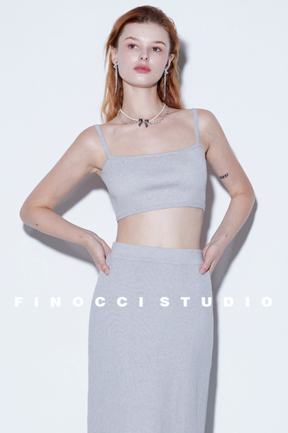 Minimalistisches Sling-Rock-Set aus Seiden-Lyocell