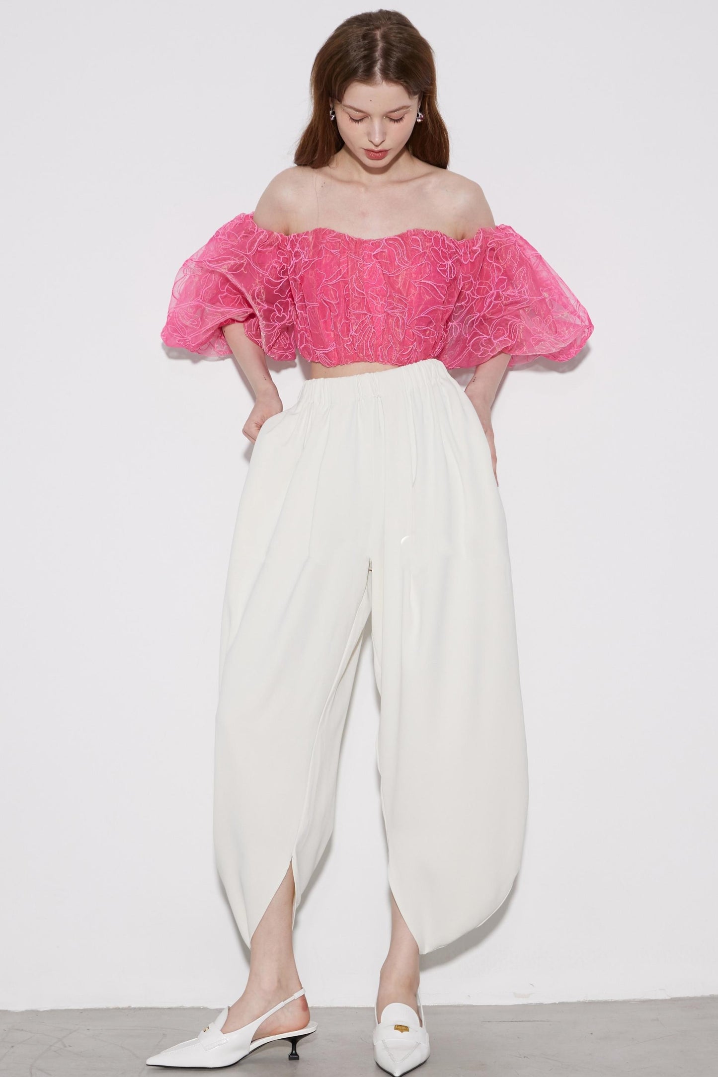 Pink Floral Crop Top