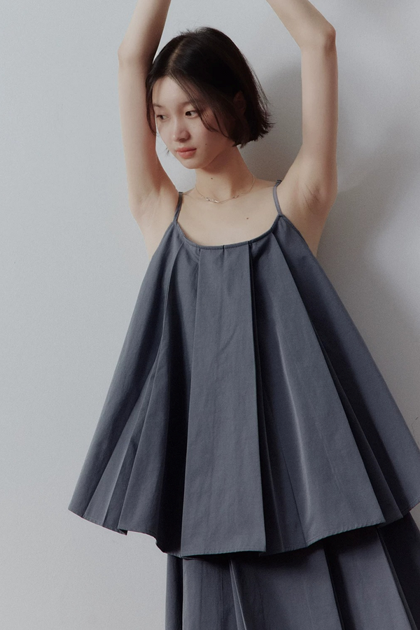 Midnight Blue Pleated Skirt Set-Up