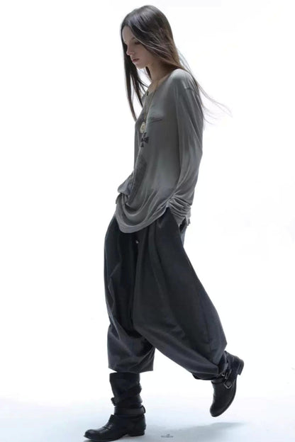 Retro Knit Harem Pants
